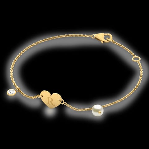 Alphabet R Pearl Bracelet Alphabet R Pearl Bracelet