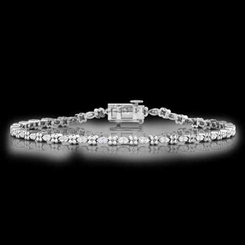 Twinkle Floret Tennis Diamond Bracelet