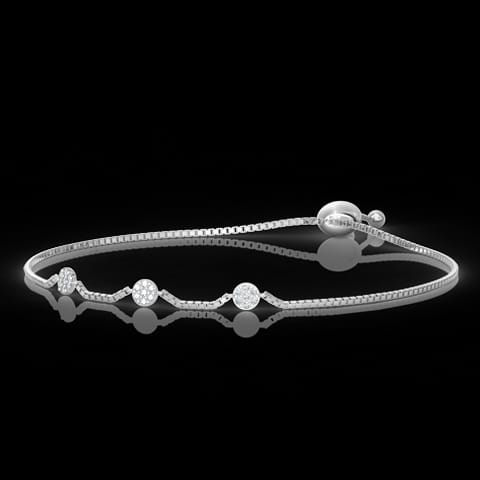 Cluster Diamond Adjustable Bracelet