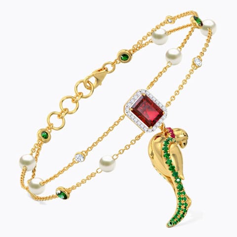 Dainty Parrot Gemstone Bracelet