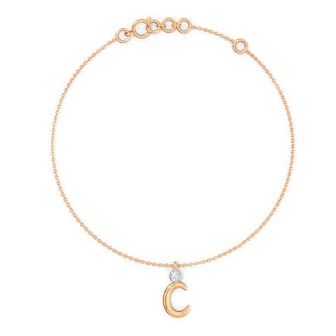 Alphabet C Charm Diamond Bracelet