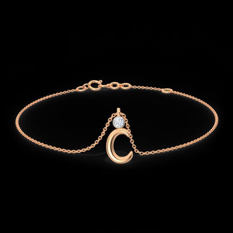 Alphabet C Charm Diamond Bracelet