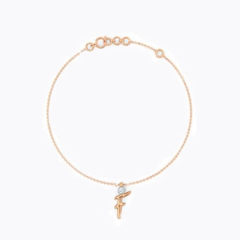 Charm Alphabet F Diamond Bracelet Charm Alphabet F Diamond Bracelet