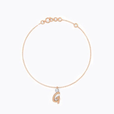 Alphabet G Charm Diamond Bracelet