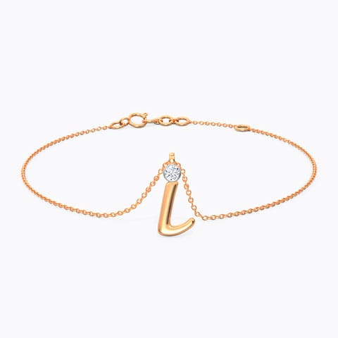 Alphabet C Charm Diamond Bracelet