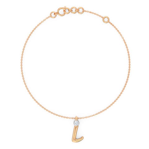 Alphabet C Charm Diamond Bracelet