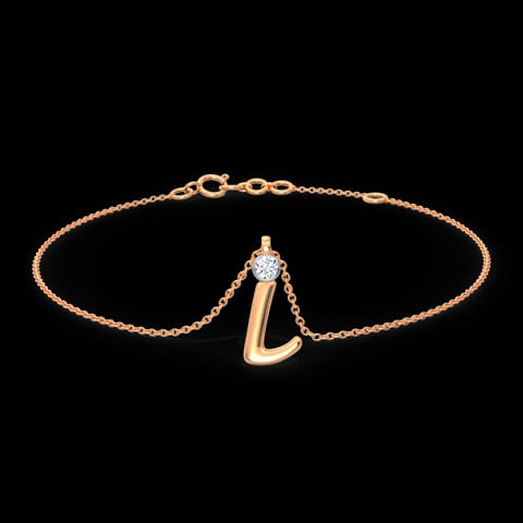 Alphabet C Charm Diamond Bracelet