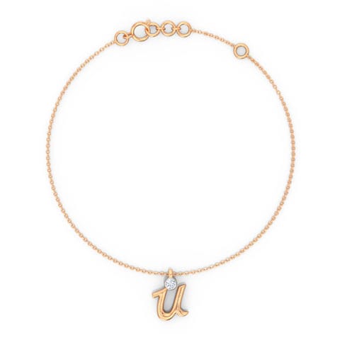 Charm Alphabet U Diamond Bracelet Charm Alphabet U Diamond Bracelet