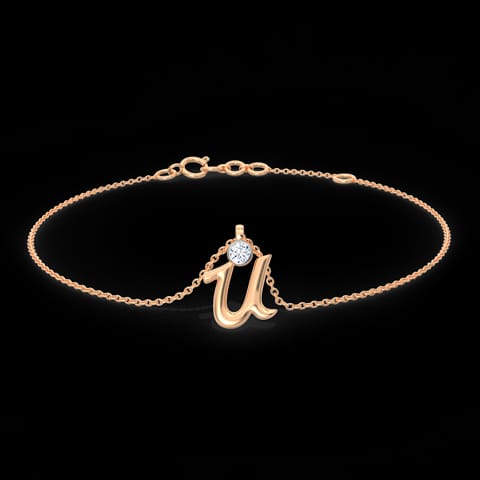 Charm Alphabet U Diamond Bracelet Charm Alphabet U Diamond Bracelet