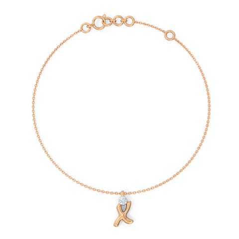 Alphabet X Charm Diamond Bracelet