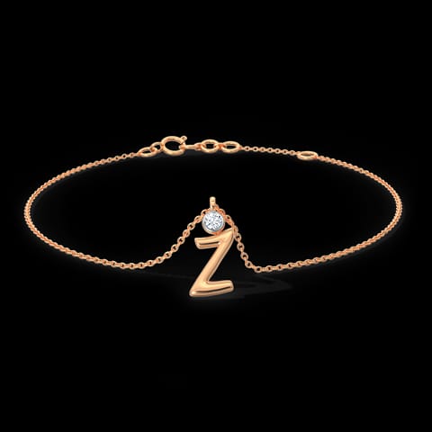 Charm Alphabet Z Diamond Bracelet Charm Alphabet Z Diamond Bracelet