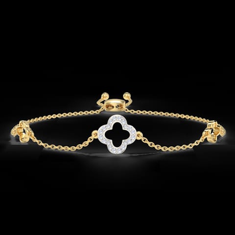 Diamond Clover Adjustable Bracelet