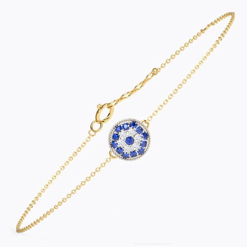 Halo Evil Eye Gemstone Bracelet