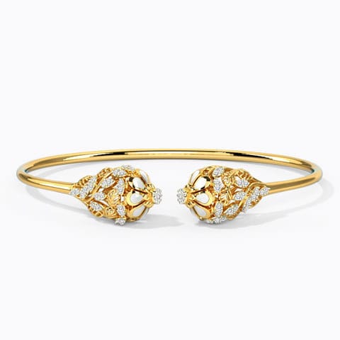 Strong Floret Diamond Bracelet Diamond Bracelets 14 Karat Yellow Gold Strong Floret Diamond Bracelet