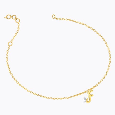 Leafy Alphabet F Diamond Bracelet Leafy Alphabet F Diamond Bracelet