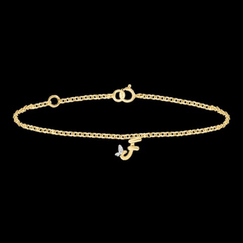 Leafy Alphabet F Diamond Bracelet Leafy Alphabet F Diamond Bracelet