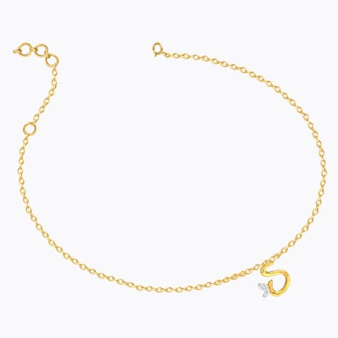 Leafy Alphabet S Diamond Bracelet Leafy Alphabet S Diamond Bracelet