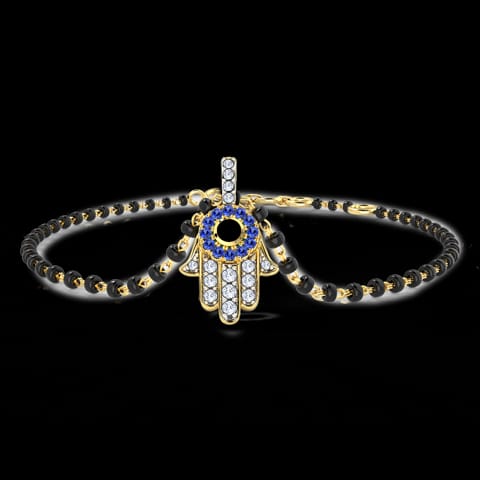 Hamsa Gemstone Mangalsutra Bracelet