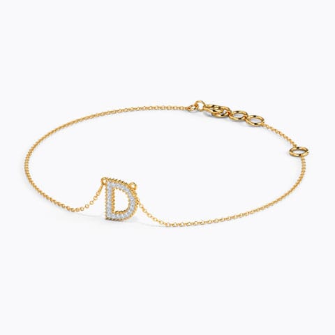 Dazzle Alphabet D Diamond Bracelet