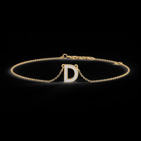 Dazzle Alphabet D Diamond Bracelet