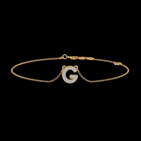 Dazzle Alphabet G Diamond Bracelet