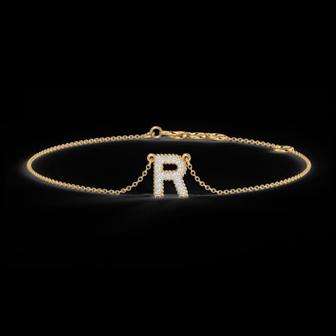 Dazzle Alphabet R Diamond Bracelet