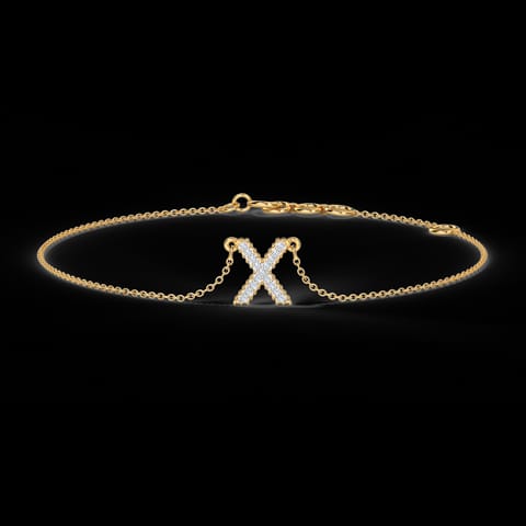 Dazzle Alphabet X Diamond Bracelet