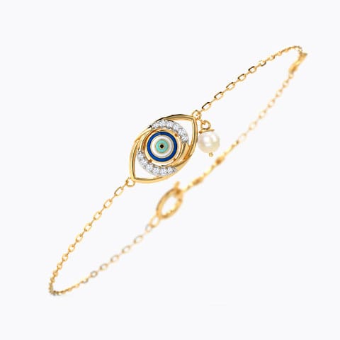 Modish Evil Eye Pearl Bracelet Modish Evil Eye Pearl Bracelet