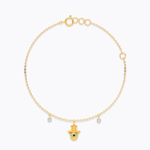 Hamsa Diamond Evil Eye Chain Bracelet Hamsa Diamond Evil Eye Chain Bracelet