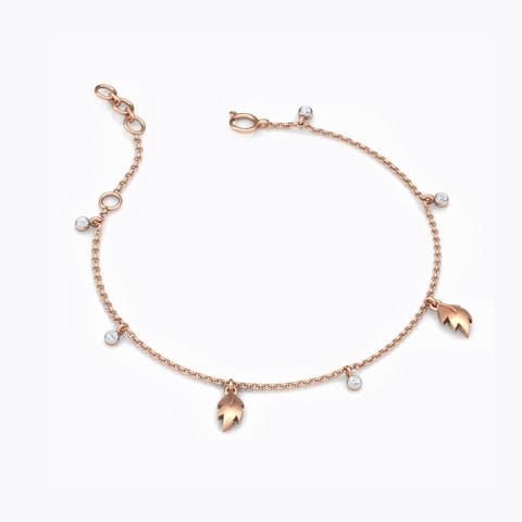 Leaves Charm Diamond Bracelet Leaves Charm Diamond Bracelet