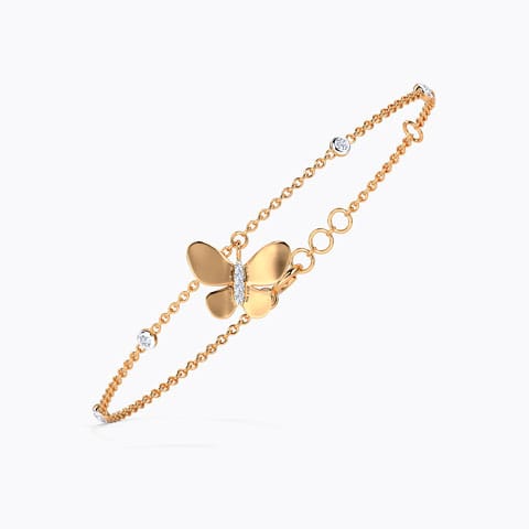 Elsa Diamond Butterfly Charm Bracelet