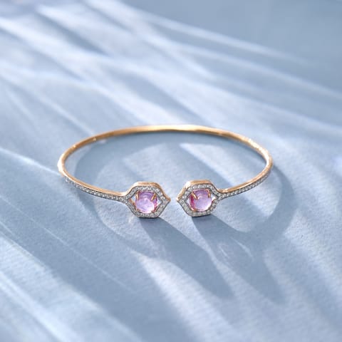 Pink Hexagon Gemstone Bracelet