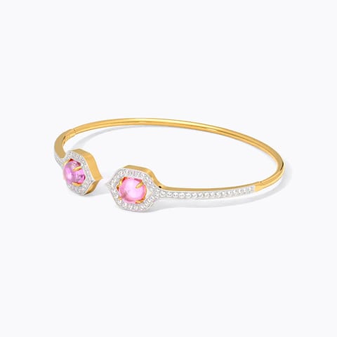 Pink Hexagon Gemstone Bracelet