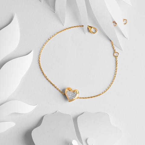 Heart Flare Diamond Bracelet