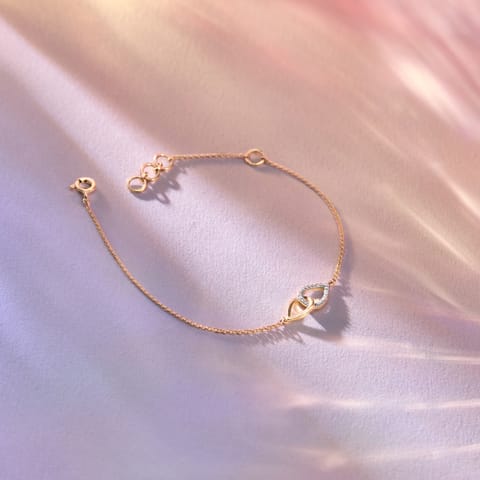 Diamond Bracelets 9 Karat Yellow Gold Daily Gleam 9KT Diamond Chain Bracelet