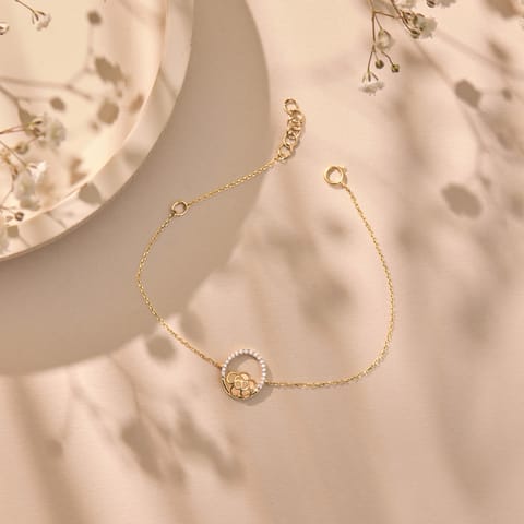 Looping Rose 9KT Diamond Chain Bracelet