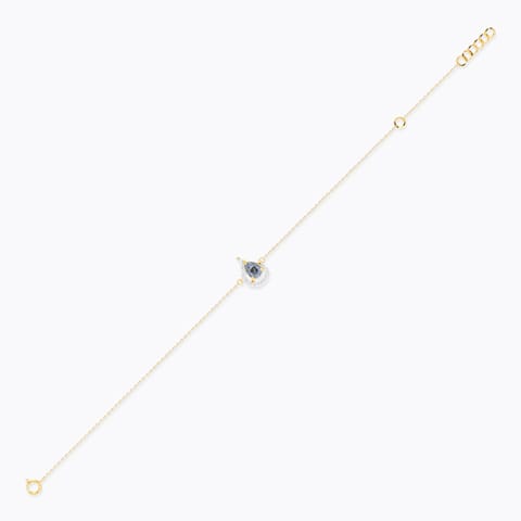 Halo Blue 9KT Gemstone Chain Bracelet