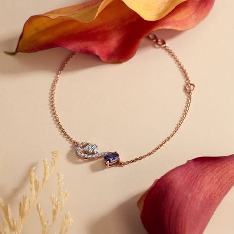 Purple Curled Gemstone Bracelet