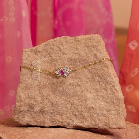 Knotted  Hues Gemstone Chain Bracelet