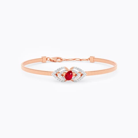 Crimson Loops Gemstone Bracelet