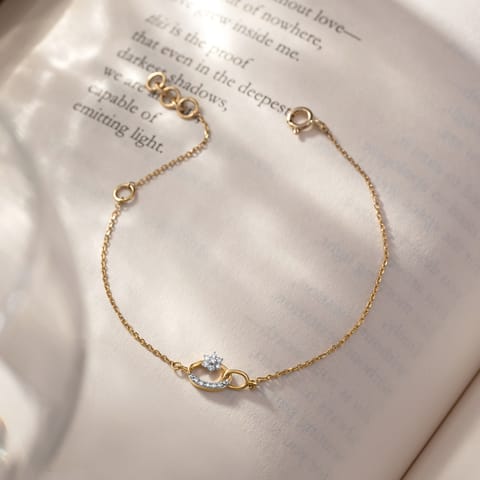 Leaf Link Diamond Chain Bracelet Leaf Link Diamond Chain Bracelet
