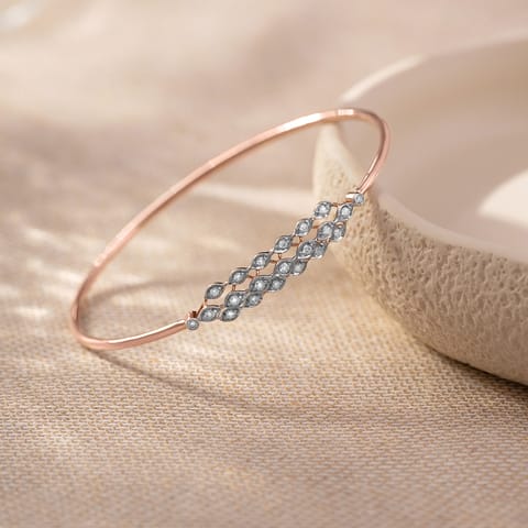 Triple Row Diamond Oval Bracelet
