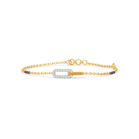 Miminal Links Diamond Mangalsutra Bracelet Miminal Links Diamond Mangalsutra Bracelet