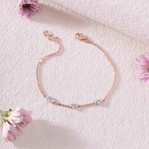 Framed Four-Stone Diamond Chain Bracelet Framed Four-Stone Diamond Chain Bracelet