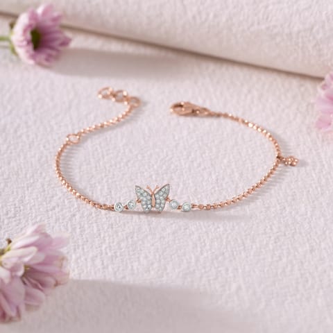 Winged Grace Diamond Chain Bracelet