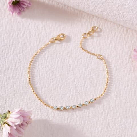 Minimalist Bezel Diamond Chain Bracelet Minimalist Bezel Diamond Chain Bracelet