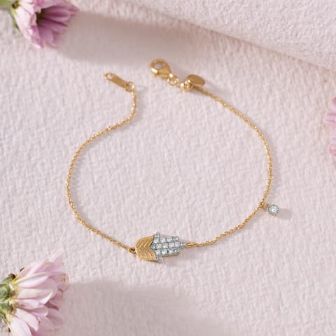 Divine Hamsa Adjustable Diamond Bracelet