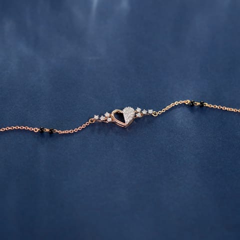Sparkling Heart Diamond Mangalsutra Bracelet Sparkling Heart Diamond Mangalsutra Bracelet