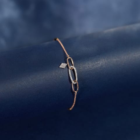 Paperclip Drop Diamond Mangalsutra Bracelet