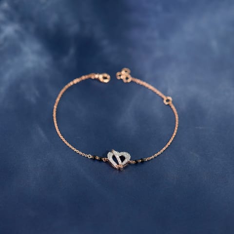 Linked Hearts Diamond Mangalsutra Bracelet Linked Hearts Diamond Mangalsutra Bracelet